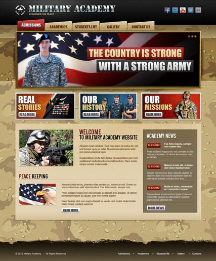 Шаблон сайта военной академии