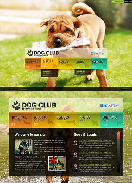 "Собачий клуб" шаблон сайта