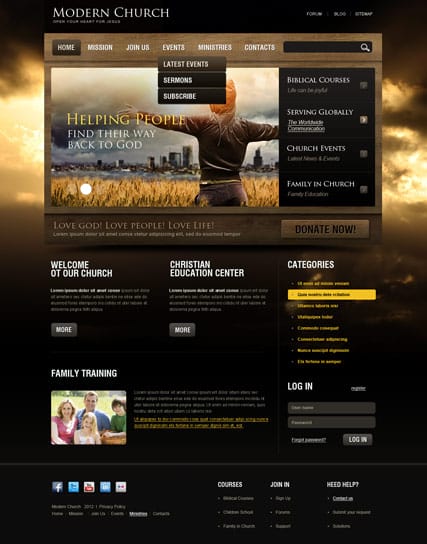 Шаблон сайта Joomla для церкви "Церковь"