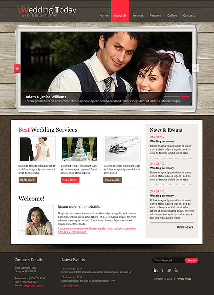 "Организация свадеб" шаблон сайта