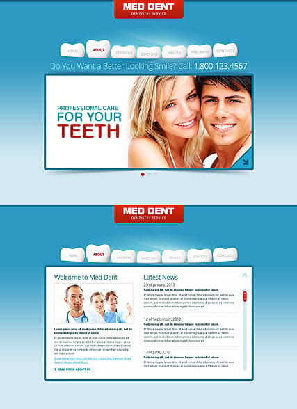 "Стоматолог" шаблон сайта