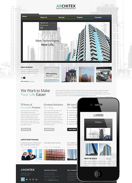 Шаблон сайта по проектированию "Архитектура"