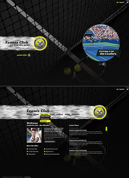 "Большой теннис" шаблон сайта