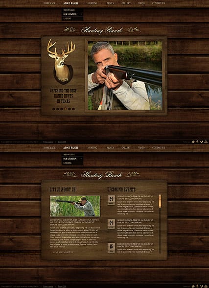 "Охотничье ранчо" шаблон сайта HTML5