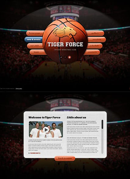 "Баскетбольный клуб" шаблон сайта