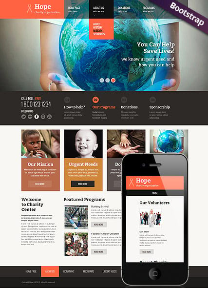 HTML шаблон сайта "Благотворительность"