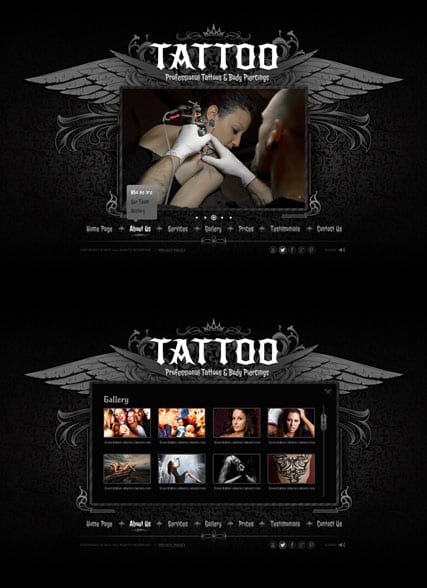 "Тату" шаблон сайта салона татуировок