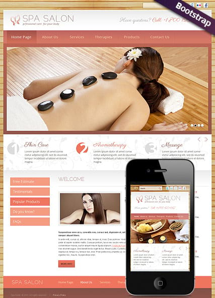 "Салон СПА и массаж" шаблон сайта HTML
