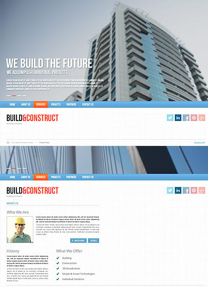 "Строительство и конструкции" шаблон сайта