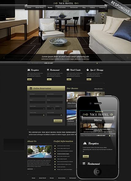 Шаблон сайта для гостиницы на Wordpress "Гостиница"