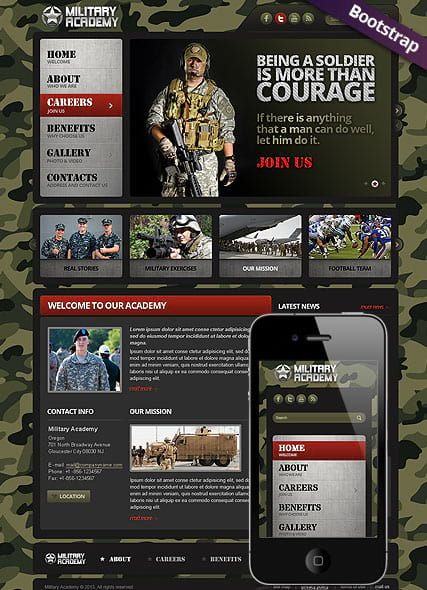 "Военное Училище" шаблон сайта