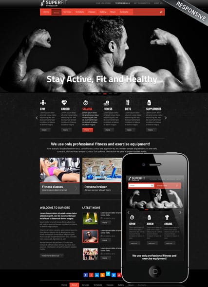 "Фитнес клуб" адаптивный шаблон сайта фитнес-центра для Joomla 3
