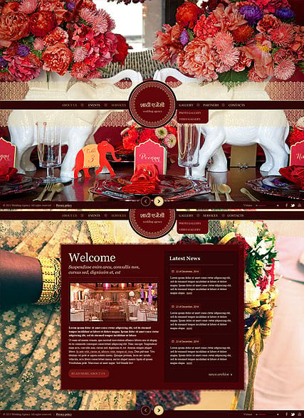 "Индийская свадьба" шаблон сайта HTML5