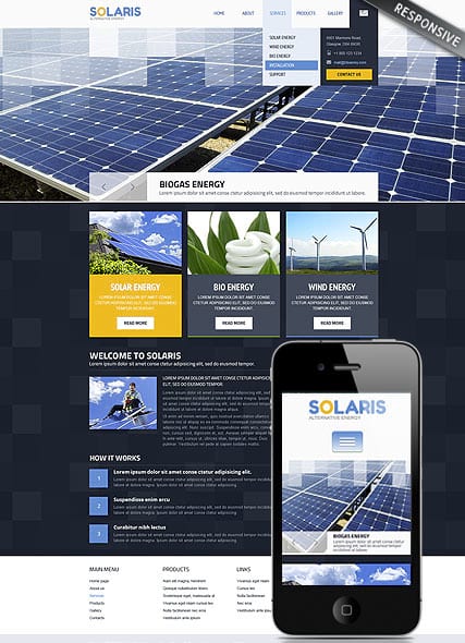 Шаблон сайта по солнечной энергии "Solar Energy" Wordpress