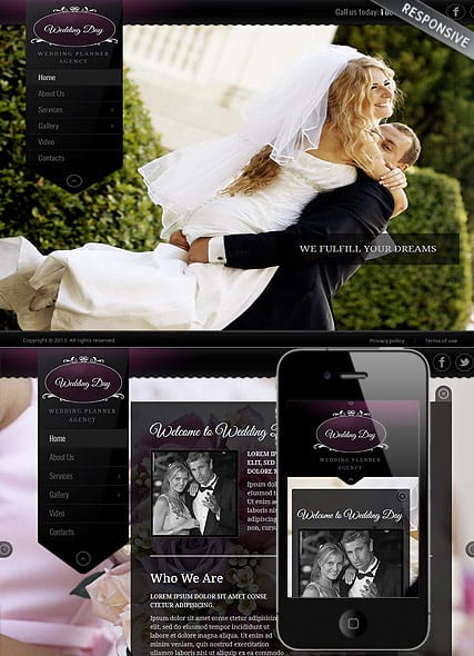 Шаблон сайта для планирования свадьбы "Wedding Planner"