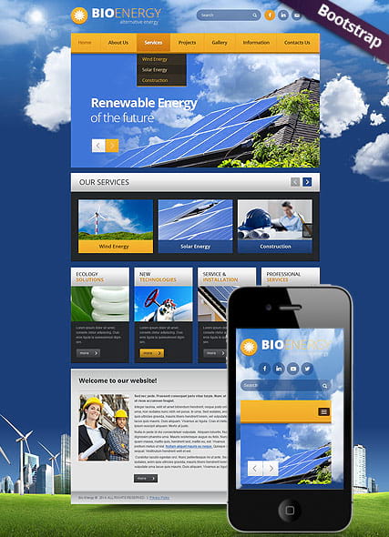 "БИО энергетика" HTML шаблон сайта по современной энергии