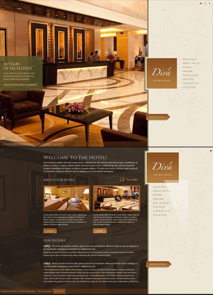 "Отель" шаблон сайта HTML5 по гостиничной тематике