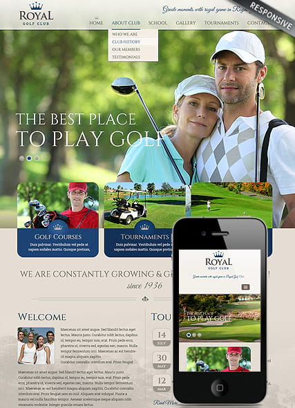 "Golf club" шаблон сайта гольфклуба в формате HTML