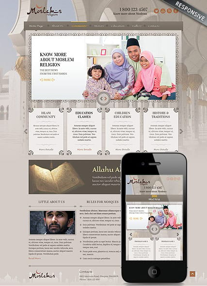 "Мусульмане" шаблон сайта на Joomla