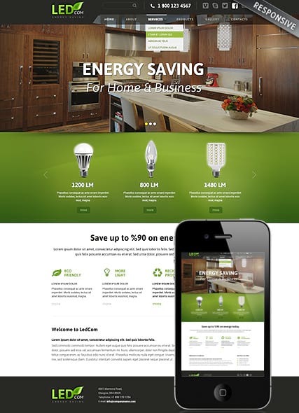 "Сохранение энергии" готовый HTML шаблон сайта по энергосбережению