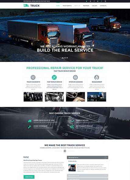 "Truck" HTML-шаблон сайта грузовых автомобилей, грузоперевозок