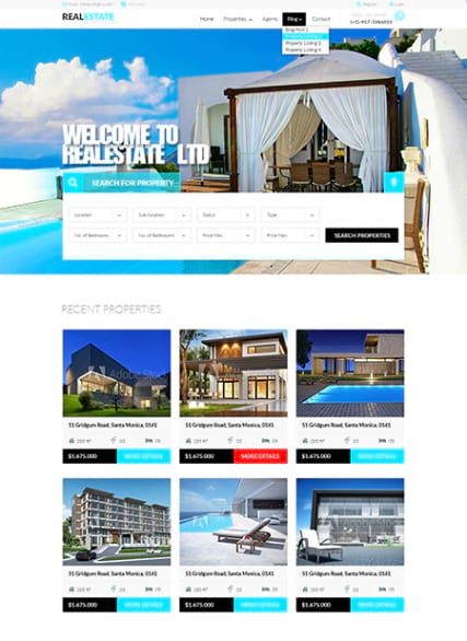 "Риелторское агентство" шаблон сайта HTML по недвижимости + PSD