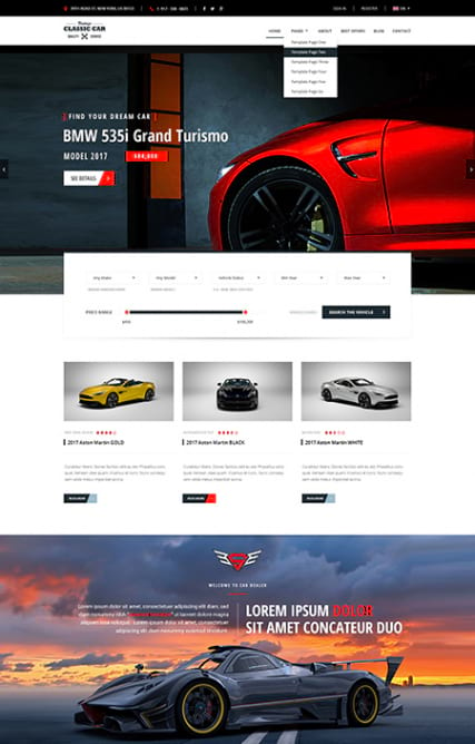 "Car Marketplace" шаблон сайта по продаже автомобилей HTML