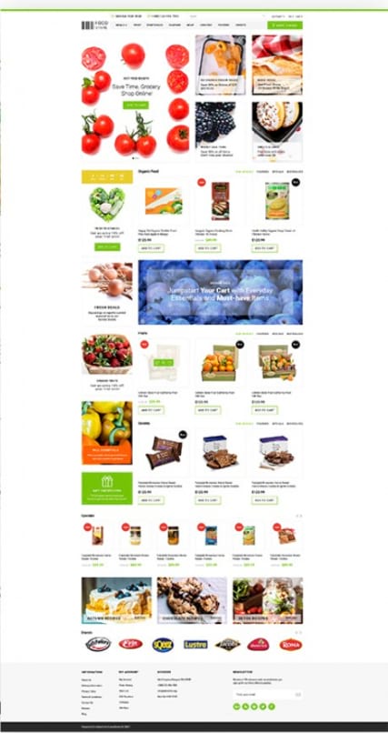 "Магазин еды" шаблон продуктового интернет-магазина