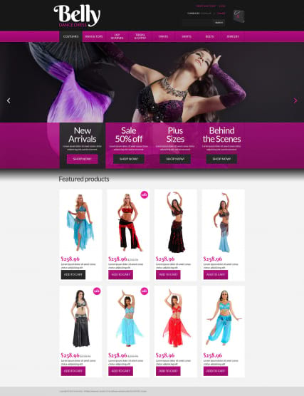 "Спортивные танцы" шаблон сайта танцевальной одежды