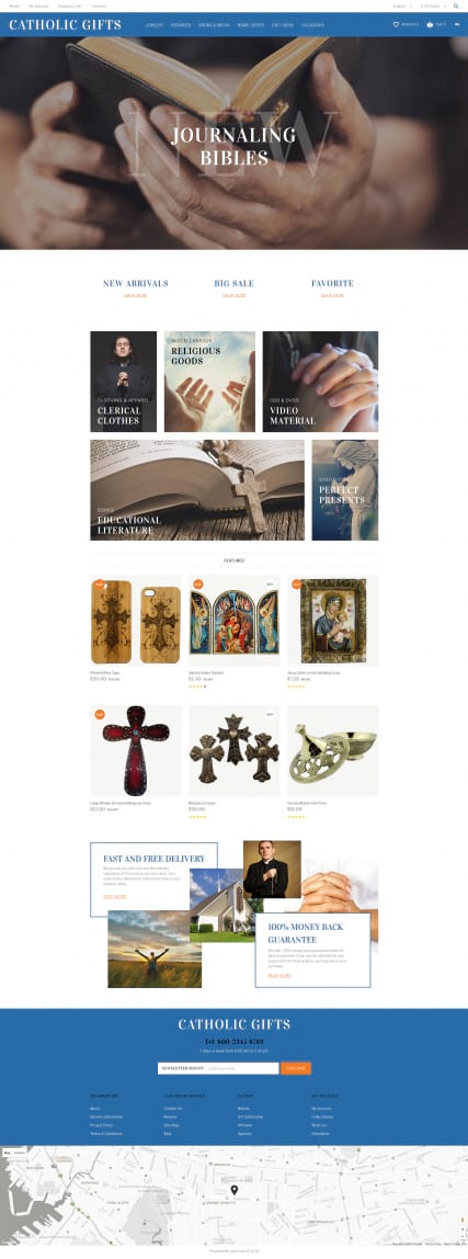 "Католические подарки" шаблон сайта интернет-магазина