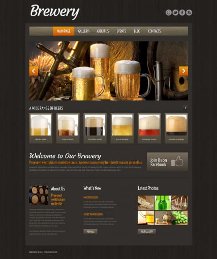 Адаптивный шаблон сайта "Крафтовое пиво" для WordPress