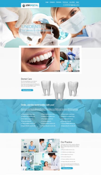 Шаблон сайта для стоматологической клиники "Dental"