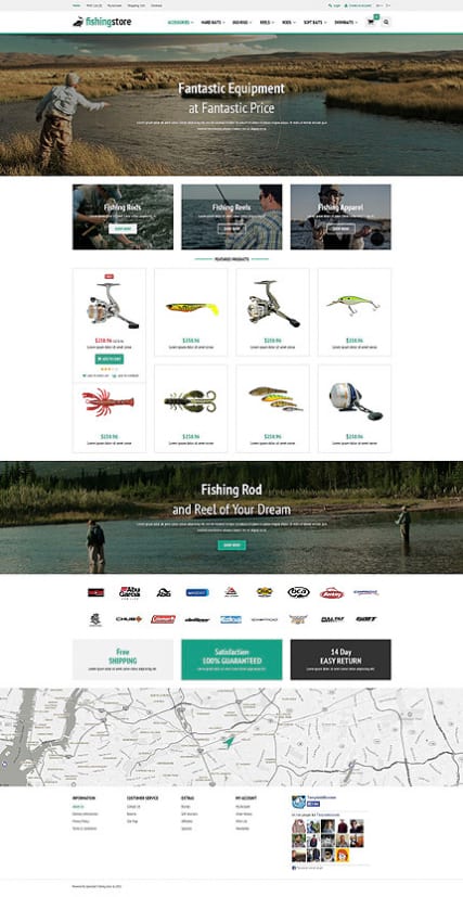"Рыбалка" шаблон магазина на OpenCart
