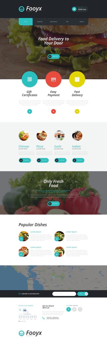 Шаблон сайта доставка еды "Еда на дом" для Wordpress