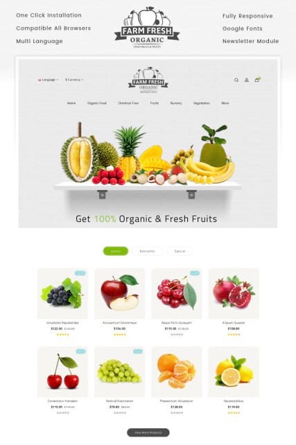 "Натуральная еда" магазин органической еды Opencart