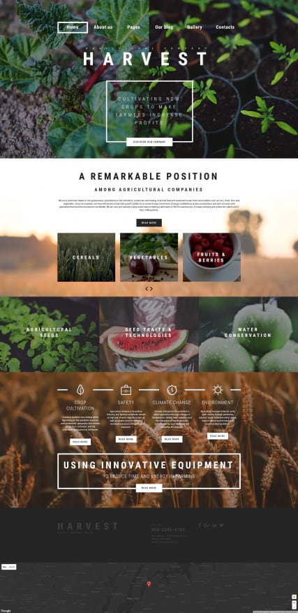 "Урожай" шаблон сайта сельскохозяйственной компании для Joomla