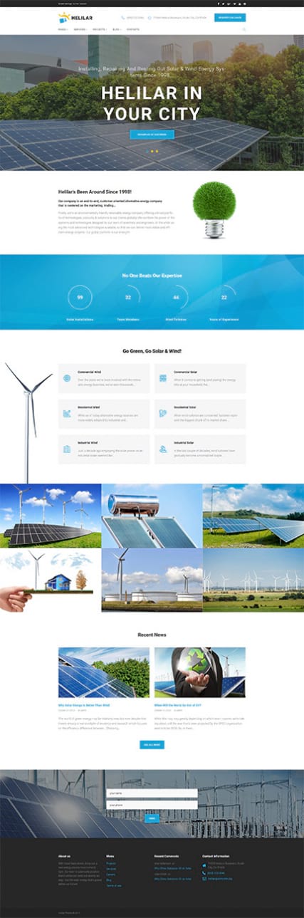 "Возобновляемая энергия" сайт на Wordpress c демо-данными