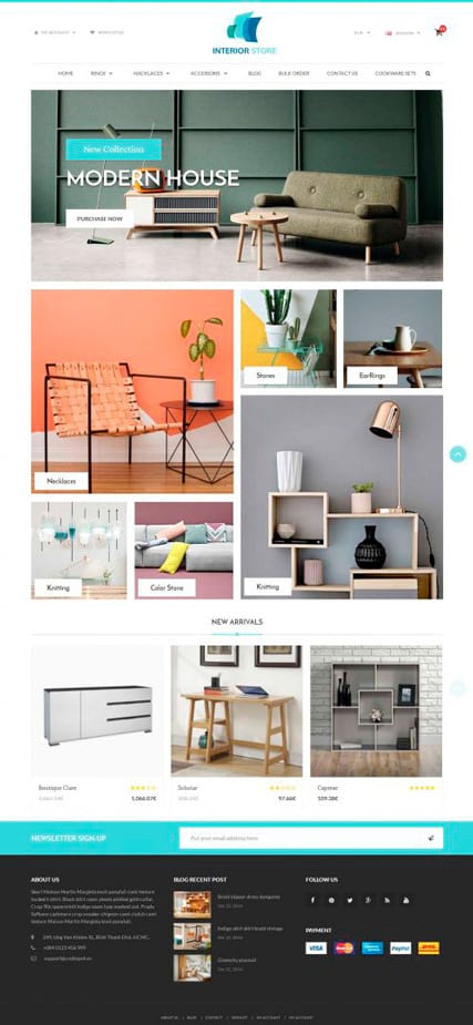 "Мебель & Интерьер" шаблон сайта дизайн интерьера и сопутствующих товаров