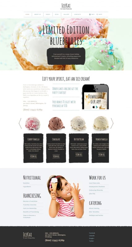 "Мороженое" готовый шаблон сайта Joomla