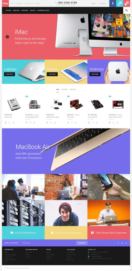"iStore" шаблон магазина техники Apple для OpenCart