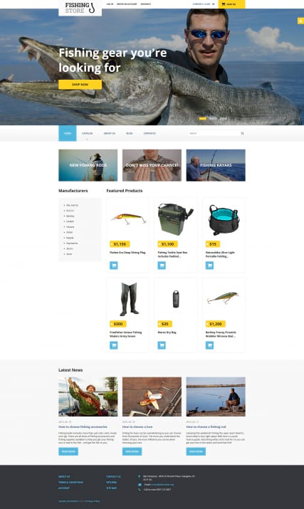 Шаблон рыболовного интернет-магазина на Joomla VirtueMart