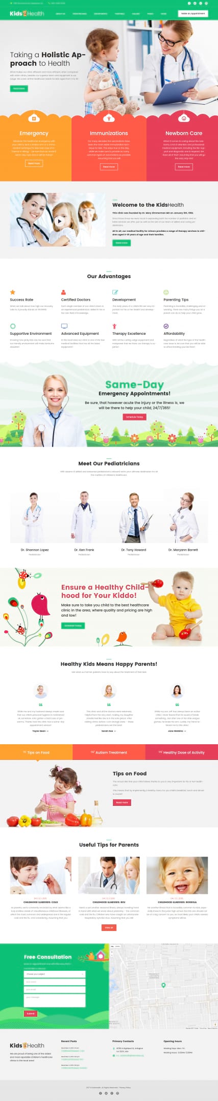 "Детская больница" шаблон сайта для детской медицины