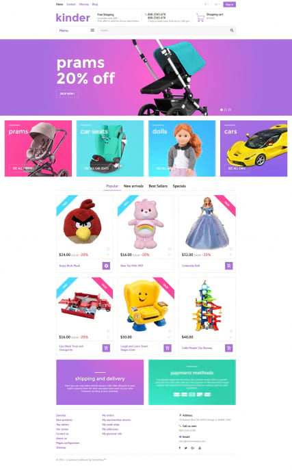 "Детский мир" шаблон магазина детских товаров для PrestaShop