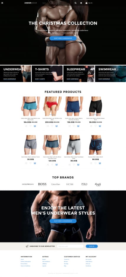 Шаблон для интернет-магазина мужского белья для OpenCart