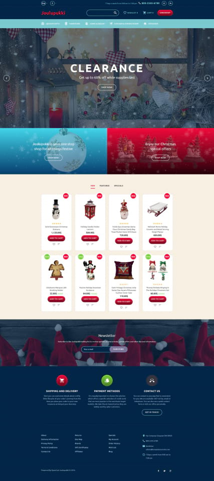 "Магазин подарков" шаблон сайта для Opencart