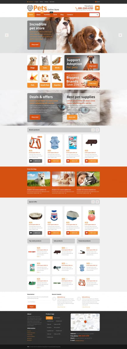 "Товары для животных онлайн" шаблон интернет-магазина