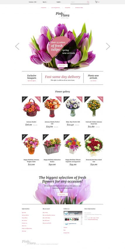 Шаблон цветочного магазина на PrestaShop