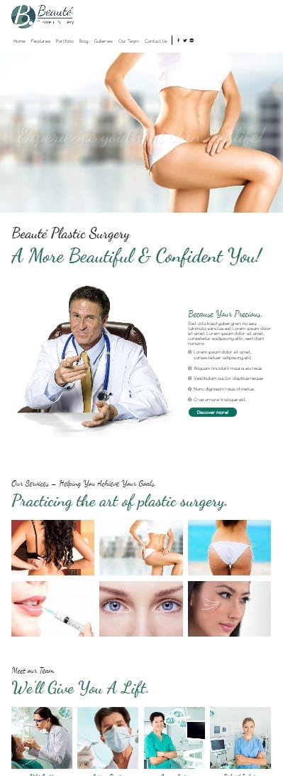 "Plastic Surgeon" шаблон сайта пластического хирурга, клиники