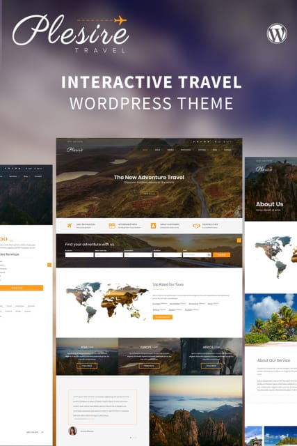 "Путешествия и туры" интерактивный шаблон Wordpress