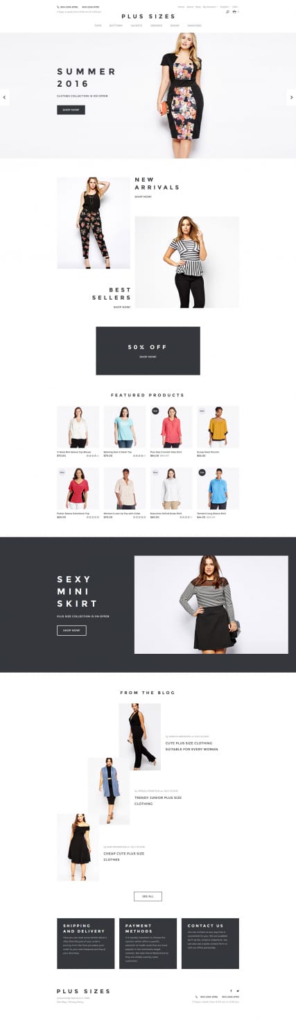 OpenCart шаблон интернет-магазина одежды "Моя Мода"